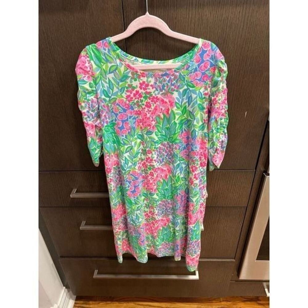 Lilly Pulitzer Girls Mini Belden Dress in Multi A Cherry On Top Size XL